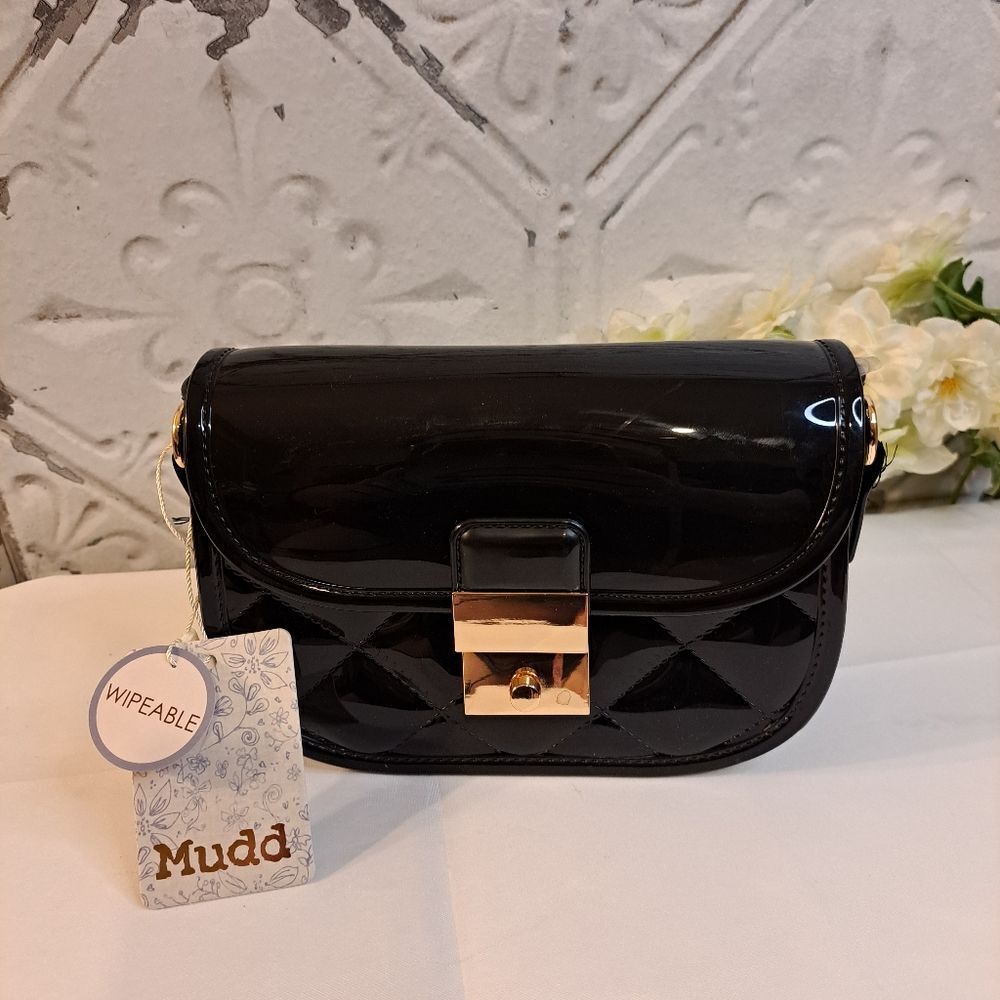 Mudd New Trendy Black Messenger Bag Crossbody Style Small Bag NWT